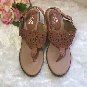 385 Fifth wedge sandals